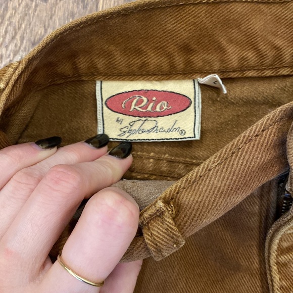 Vintage 100% Cotton 90’s High Waist Rust Denim Cutoff Cuffed Shorts Size XS / 25 - Picture 3 of 7